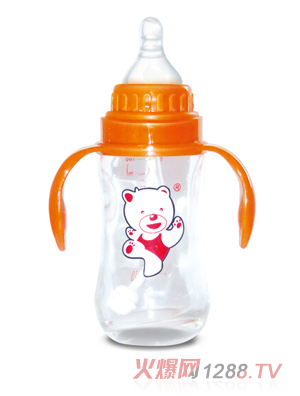 Babykin（貝沁）食品級玻璃奶瓶標口弧形奶瓶240ML