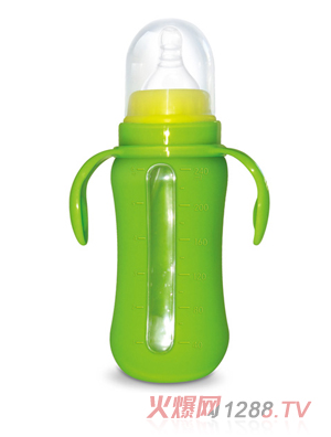 Babykin（貝沁）玻璃+硅膠套標口弧形奶瓶240ML