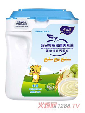 愛之藍(lán)強化鐵鋅鈣配方超金果繽紛營養(yǎng)米粉全段